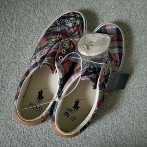Ralph Lauren Keaton Canvas Sneaker Madras Plaid